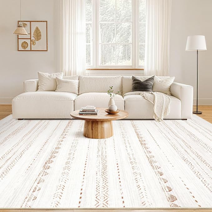 Nakagishi Area Rug Living Room Rugs: 9x13 Large Soft Machine Washable Boho - Image 4
