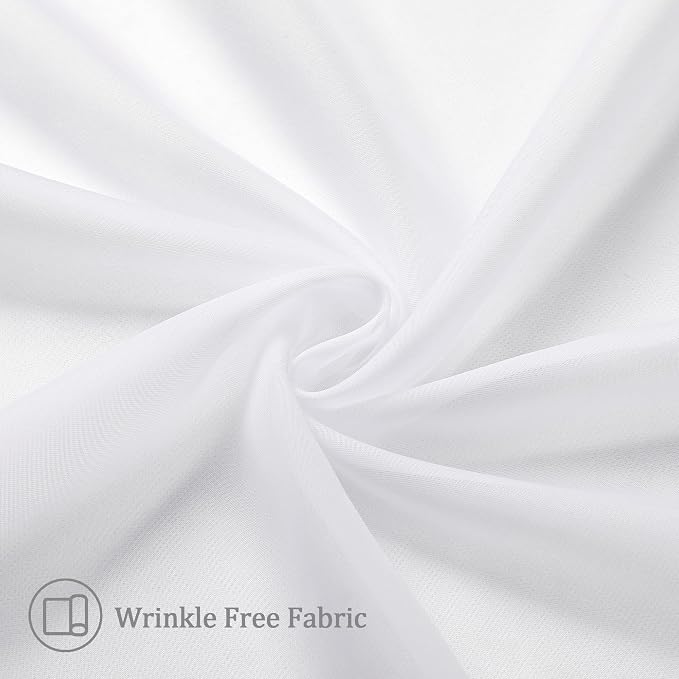 Aiyufeng 2 Piece White Sheer Curtains 63 Inch Length, Light Filtering Kitchen - Image 8
