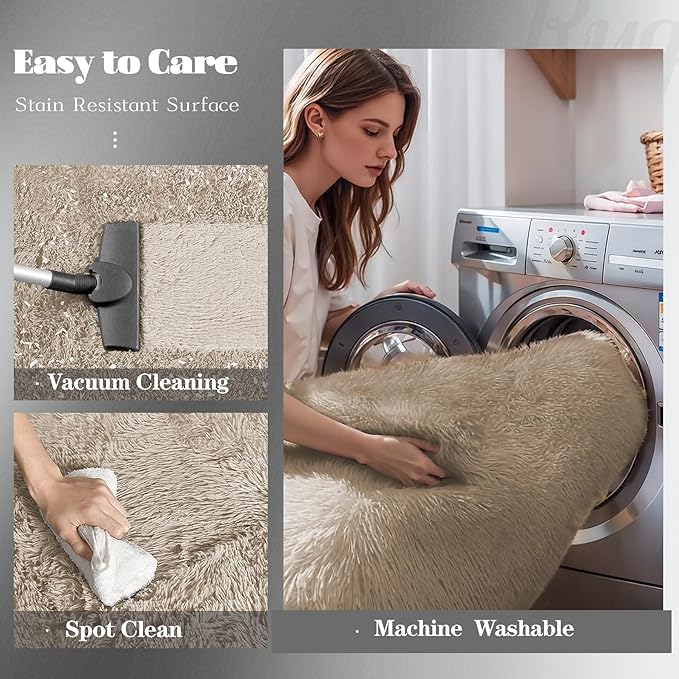 6x9 Area Rug for Living Room: Fluffy Shag Soft Washable Rugs Large Fuzzy Plush - Image 3