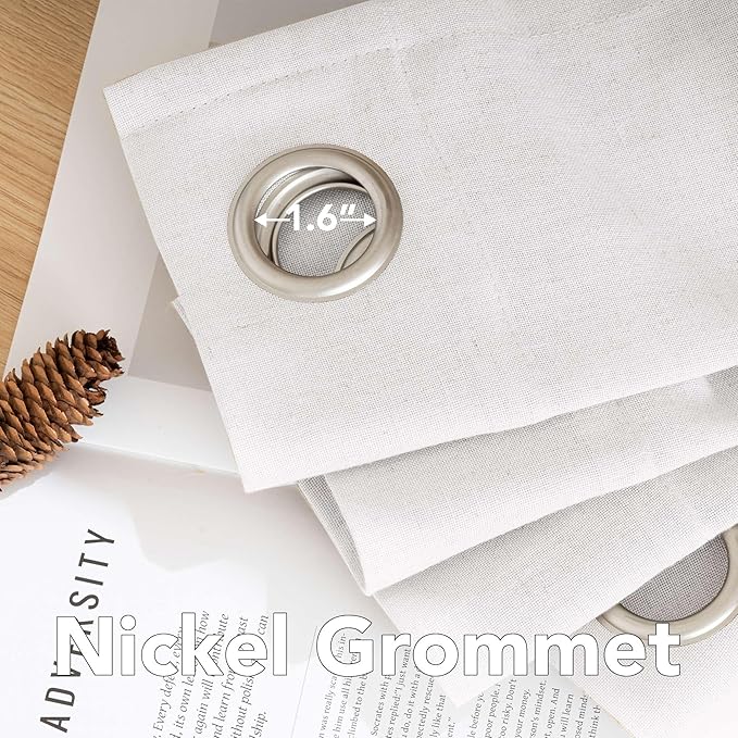 H.VERSAILTEX Natural Effect Extra Long Semi Sheer Curtains Made of Linen Mixed - Image 5