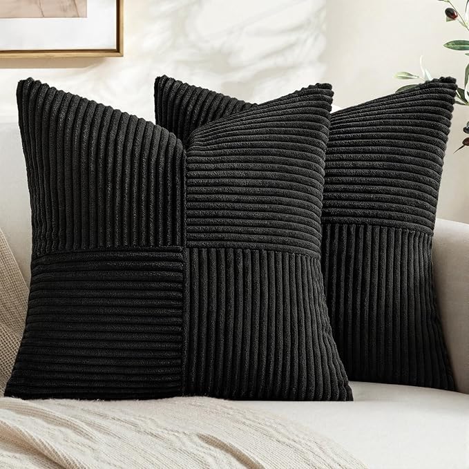 MIULEE Black Decorative Throw Pillow Covers by MIULEE