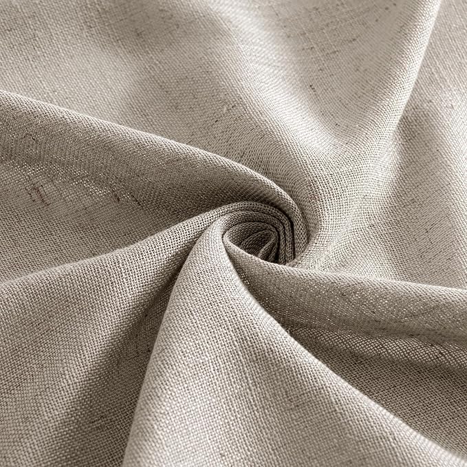 MIULEE Burlywood Birch Linen Curtains 45 Inch Length 2 Panels - Image 8