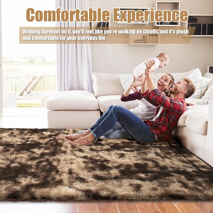 Shag Area Rug for Bedroom 4x6, Fluffy Area Rugs for Living Room, Soft Fuzzy Rug - Image 5