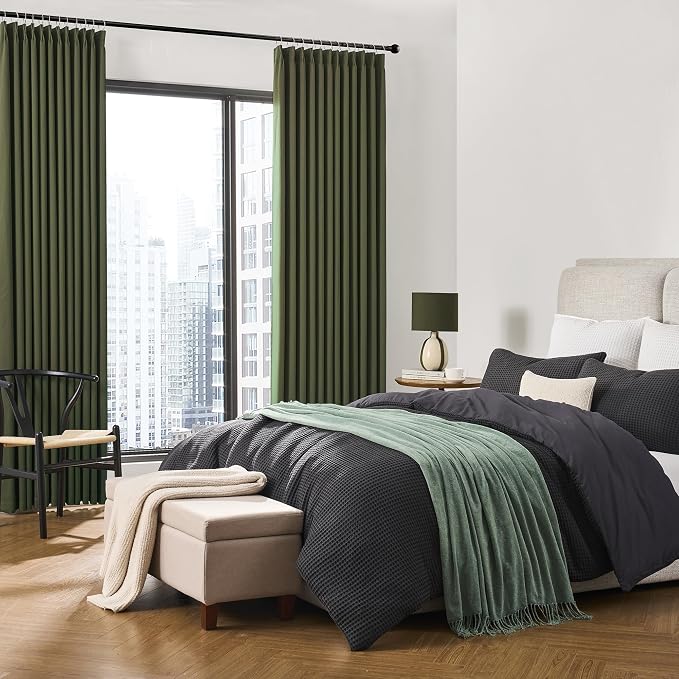 92 Inch Dark Olive Green Curtains - Image 3