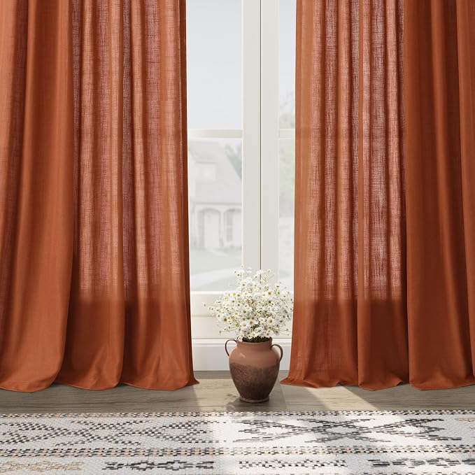Nanspring Terracotta Curtains 80 Inches Length - Image 2