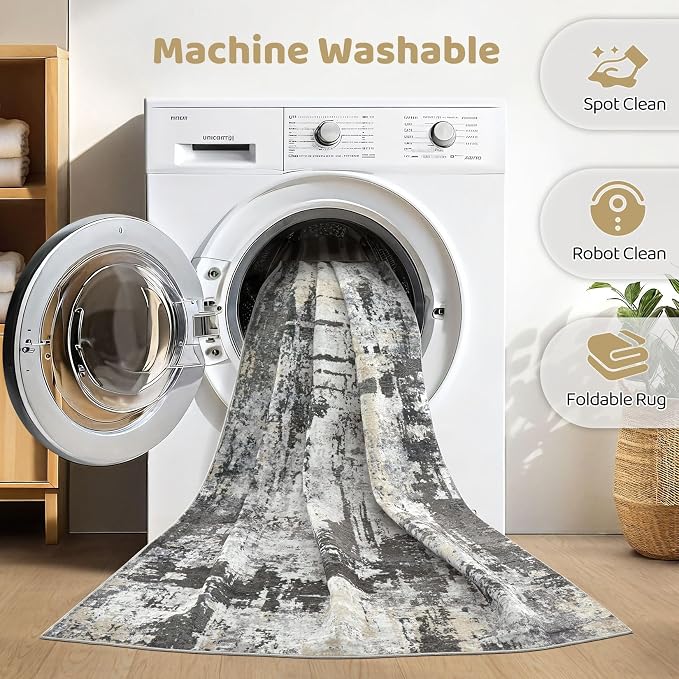 LOONGRUG 10x14 Area Rugs Washable Large Neutral Modern Living Room Rug | - Image 2