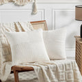Fancy Homi 2 Packs Cream White Samll Decorative Throw Pillow Covers 14x14 Inch by Fancy+Homi