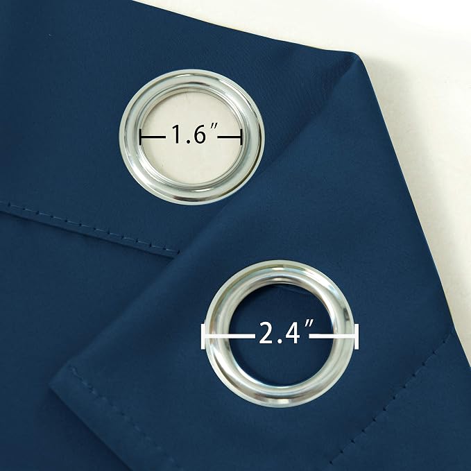 Navy Blue Blackout Curtains 34 x 54 Inch Length/Set of 2 Curtain Panels/Thermal - Image 6