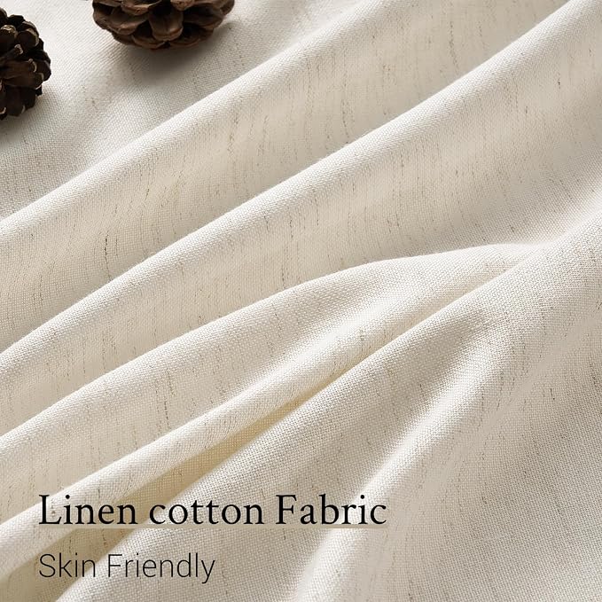 96 Inches Long Pinch Pleated Semi Sheer Curtains, Birch Linen Blended Light - Image 4