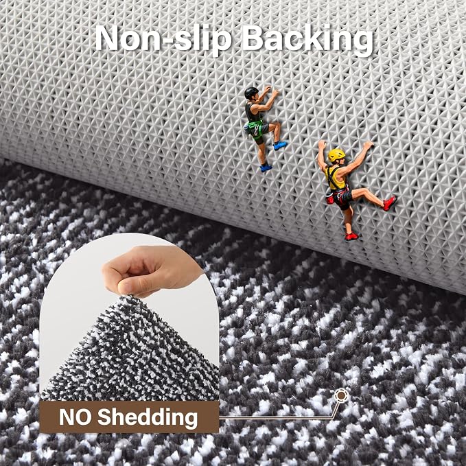 60x24 Long Bathroom Rugs Washable Non Slip, Dark Grey Bath Mat - Image 6