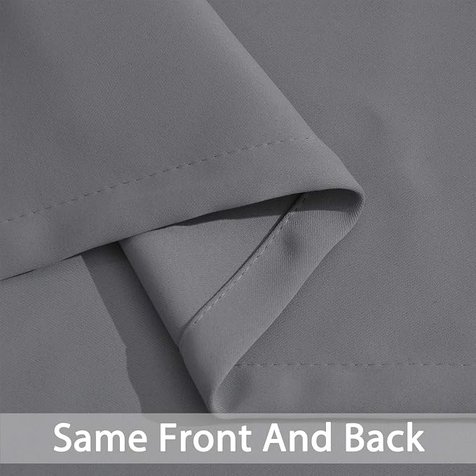 Yakamok Grey Room Darkening Curtains 52x72 inch Gray Grommet-Living Room | 2 - Image 6