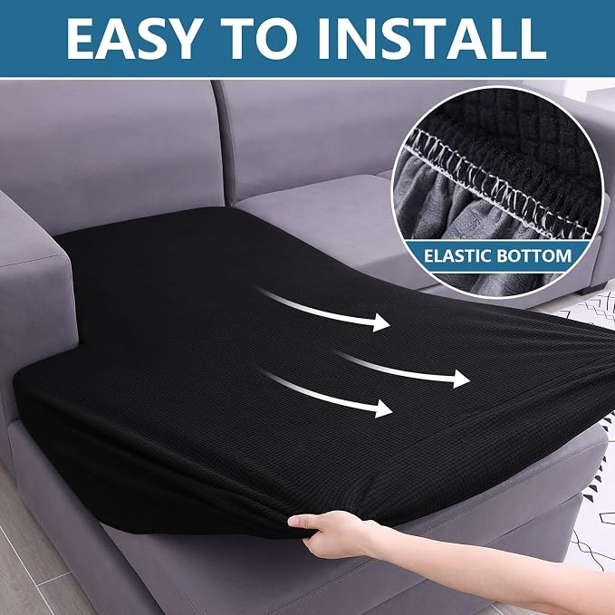 hyha Waterproof Sectional Couch Covers, Non Slip Sofa Couch Cushion Covers L - Image 5