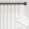 Custom Pure White Semi Sheer Linen Floor to Ceiling 105 Inch Curtains by PleatedDrapes