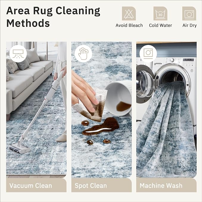 Soalmost Abstract Runner Rug 3x10 Hallway Kitchen Rugs Non-Slip, Foldable - Image 9