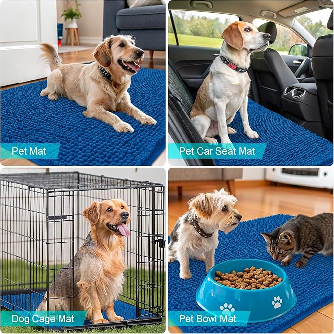 OLANLY Dog Door Mat for Muddy Paws 47x17, Super Absorbent Chenille Mud Mat | - Image 7