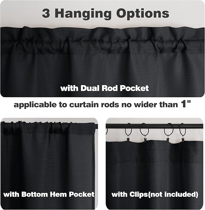 Chyhomenyc Black Short Curtain Valance - Image 4