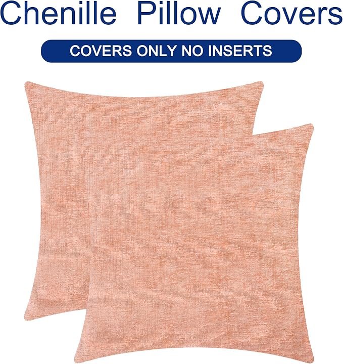 CaliTime Throw Pillow Covers Decorative 20 X 20 Inches Pack of 2 Cozy Chenille - Image 6