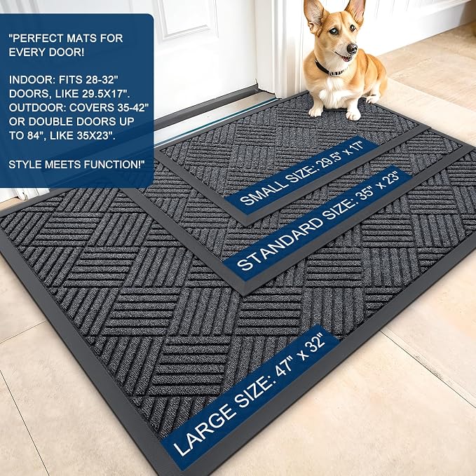 OLANLY Front Door Mat Outside Entrance 47x32, Waterproof Heavy-Duty Doormat | - Image 2