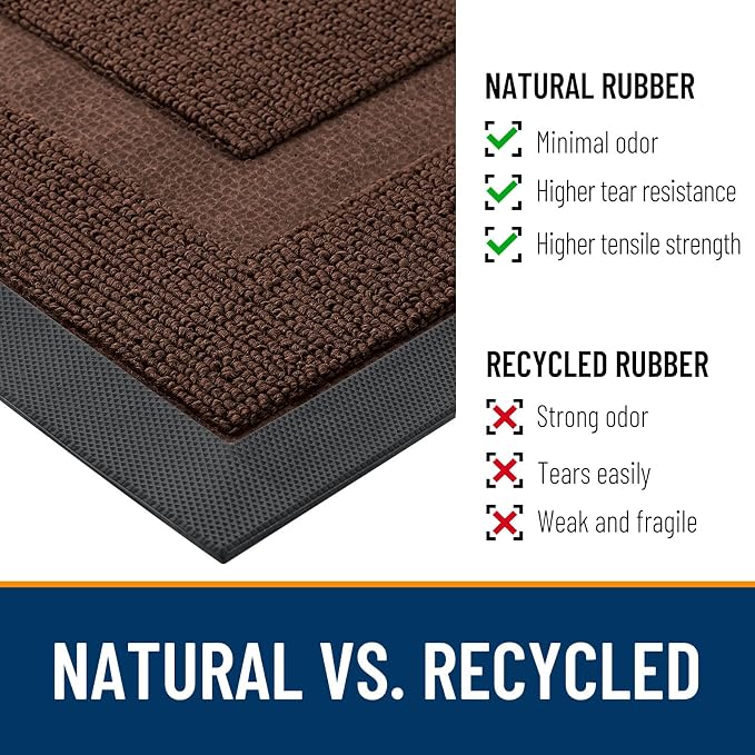 OLANLY Front Door Mat Outside 59x34, All-Season Heavy-Duty Rubber Doormat | - Image 3