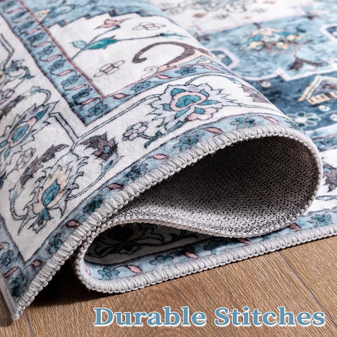 SERISSA 5x7 Washable Non Slip Boho Area Rug - Image 8