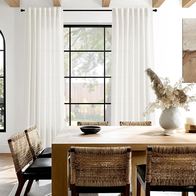 Nanspring Neutral Linen Curtains 96 Inches Long - Image 8