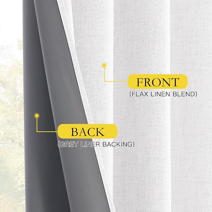 NICETOWN 100% Blackout Linen Curtains - Image 6