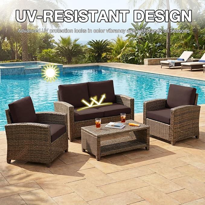 hyha 8Pcs Patio Cushion Covers, Stretch Outdoor Couch Cushion Covers Replacement - Image 6