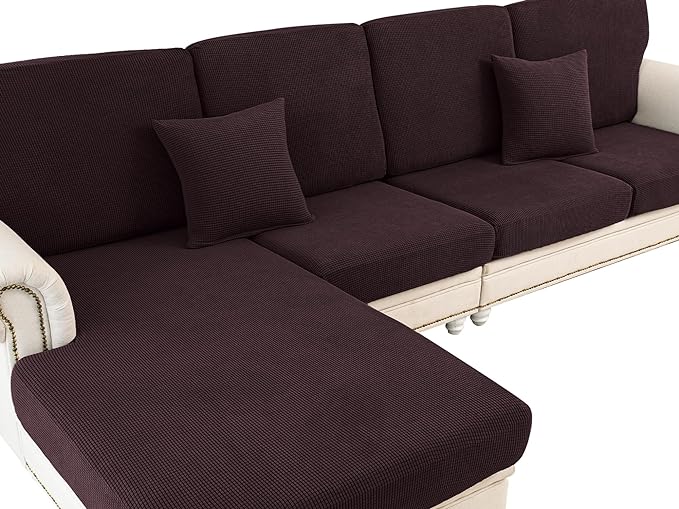 LA MEACK Couch Cushion Cover Loveseat Cover or 2 Seat Sofa Cover Washable by LA+MEACK