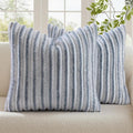 decorUhome Fall Faux Fur Throw Pillow Covers 26x26 Set of 2 Grey White | by decorUhome