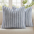 decorUhome Fall Faux Fur Throw Pillow Covers 20x20 Set of 2 Grey White | by decorUhome