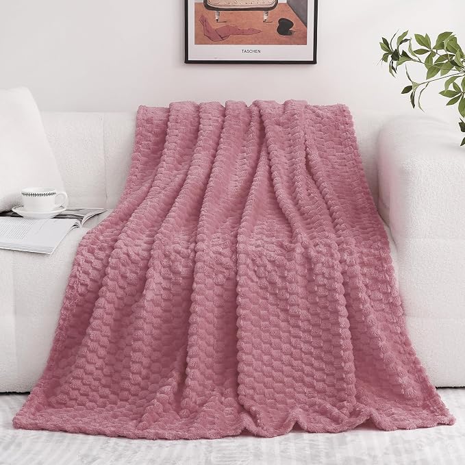 Dusty Pink Throw Blanket 60"×80" inches Gifts by Puncuntex