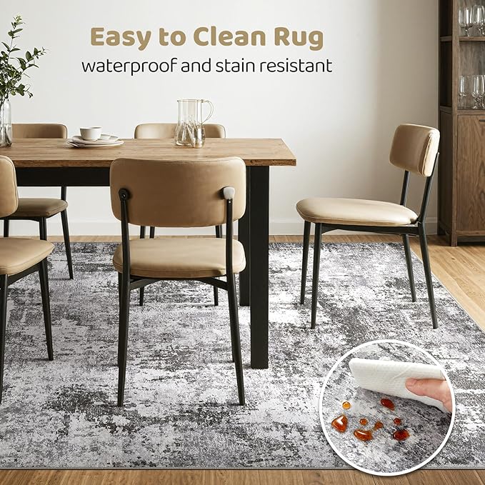 LOONGRUG 10x13 Area Rug Washable Large Neutral Modern Living Room Rug | - Image 6