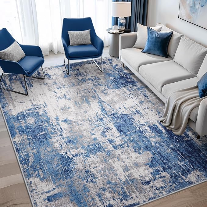 Washable Area Rugs 7'x9' Non-Slip Modern Abstract Soft - Image 6