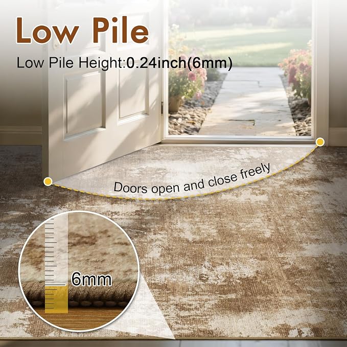 4x6 Ft Area Rugs for Living Room, Soft Non-Slip Washable Rugs Modern Abstract - Image 7