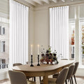 Snow White Pinch Pleated Linen 120 Inch Curtains 60 Inch Width | Linen Blend by Twodrapes
