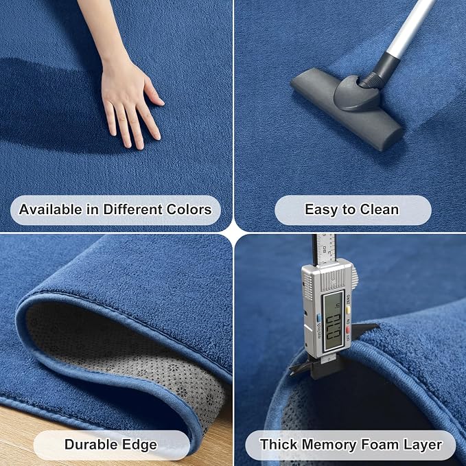 Amearea Modern Area Rugs for Bedroom Living Room, 4x6 Feet Blue Thickened - Image 5
