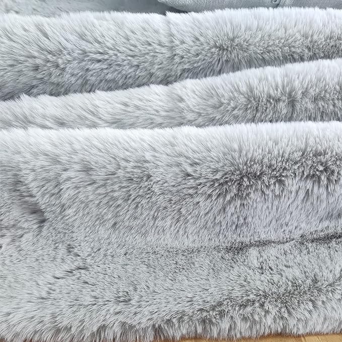 Ghouse Ultra Soft Faux Rabbit Fur Rug 2x3, Machine Washable Area Rugs - Image 6