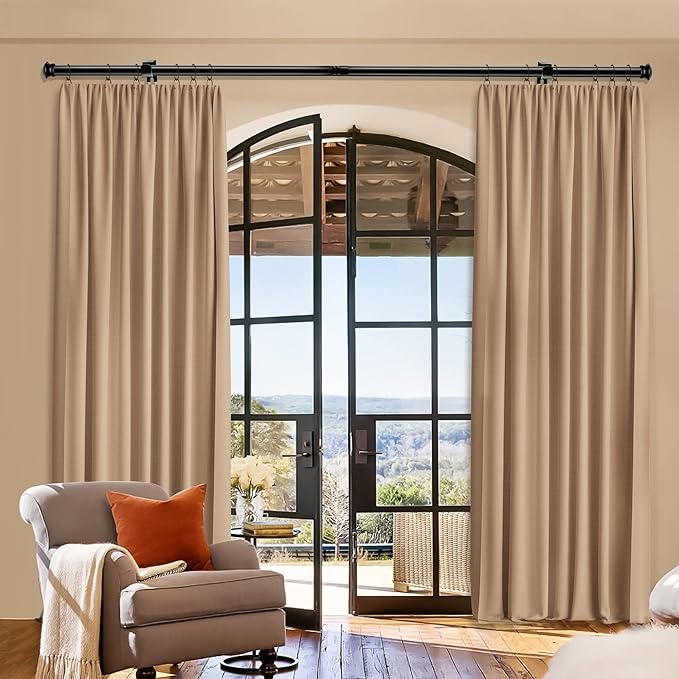 Small Curtain Rods for Windows 30" to 45" 5/8 Inch Standard Decorative Black - Image 7