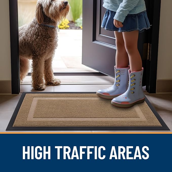 OLANLY Front Door Mat Outside 59x34, All-Season Heavy-Duty Rubber Doormat | - Image 7