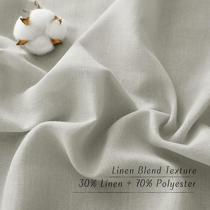 NICETOWN Thick Linen Gray Curtains 63 inches Long, Eyelet Top Privacy Assured - Image 4