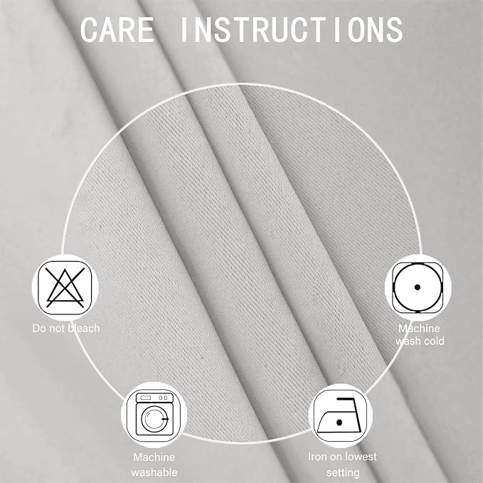 Light Grey Thermal Blackout Curtains/52 x 72 Inch/Set of 2 Panels Room - Image 4