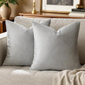 GIGIZAZA Big Velvet 24x24 Pillow Covers Silver Grey Pack of 2 Square Modern by GIGIZAZAFocusingonhomedecoration