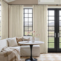 Pinch Pleat Extra Wide Beige Linen Curtain 102 Inches Long 70 Wide 1 Panel | by Twodrapes