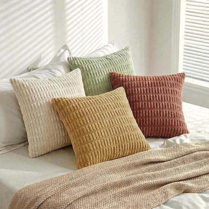 Fancy Homi 4 Packs Boho Fall Euro Decorative Throw Pillow Covers 28x28 Inch - Image 8