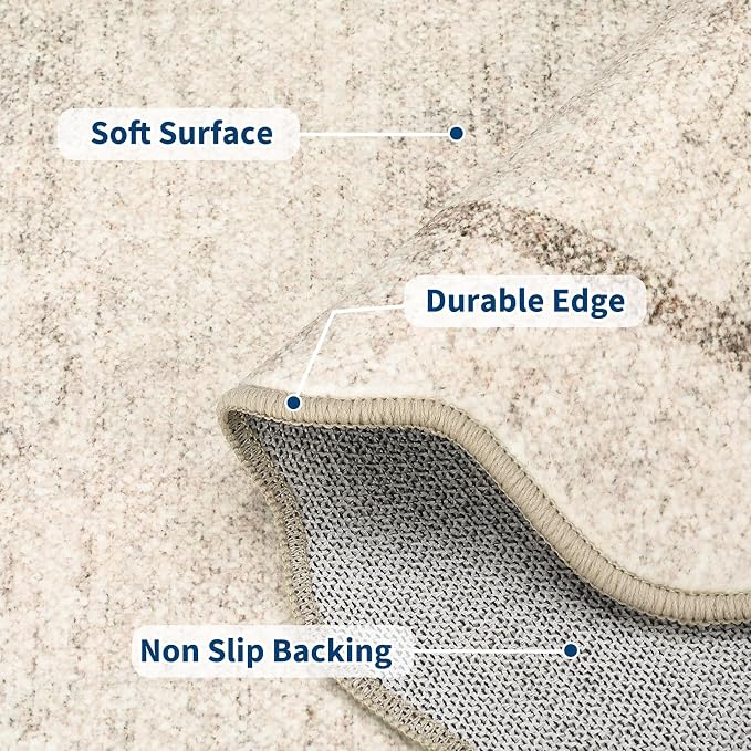 GarveeHome Scalloped Large Living Room Area Rug 6x9 Machine Washable - Image 4