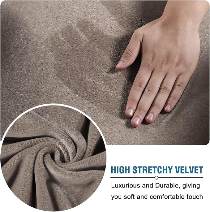 H.VERSAILTEX High Stretch Sofa Slipcover 4 Piece Cover Velvet Furniture - Image 5