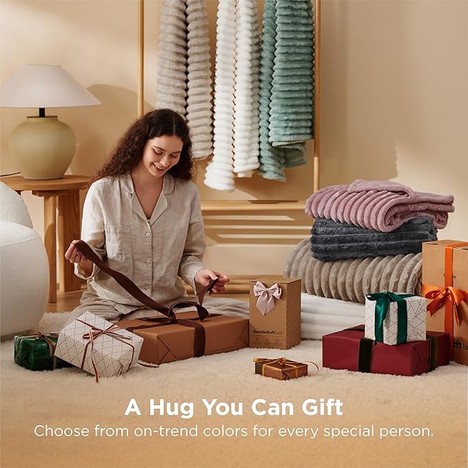 Bedsure Soft Cal Size Blanket for Bed Beige 102"x96" | Birthday Gifts for Women - Image 5