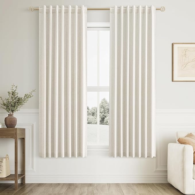 Guken Cream 100% Blackout Curtains 58 Inch Length 2 Panels Set by Guken