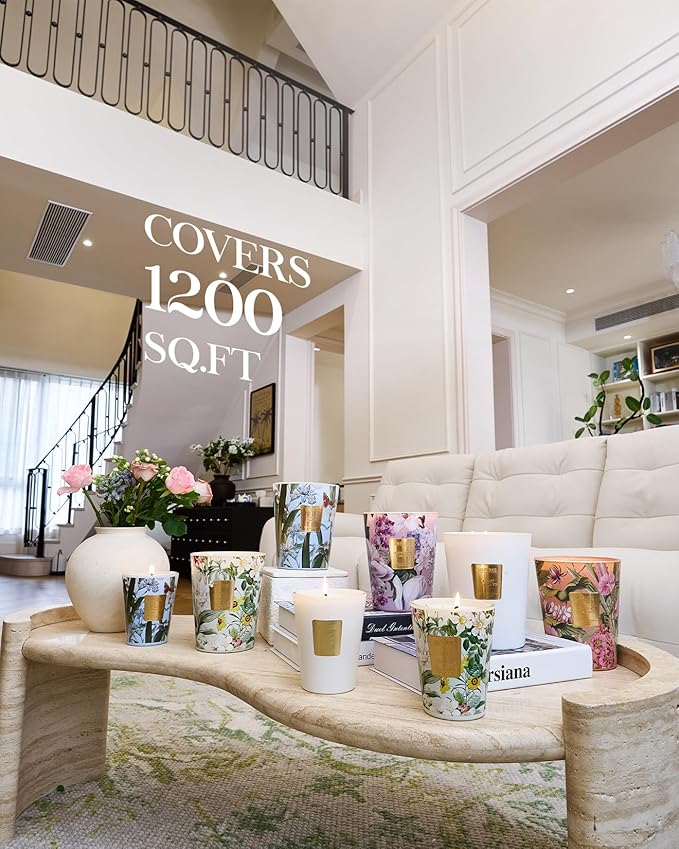 M&SENSE Citrus Water Flower Scented Candles, 35oz 150H Long Lasting, 3 Wick Soy Candles,Natural Aromatherapy Calm Stress Relief, Home Fragrance Housewarming Gifts