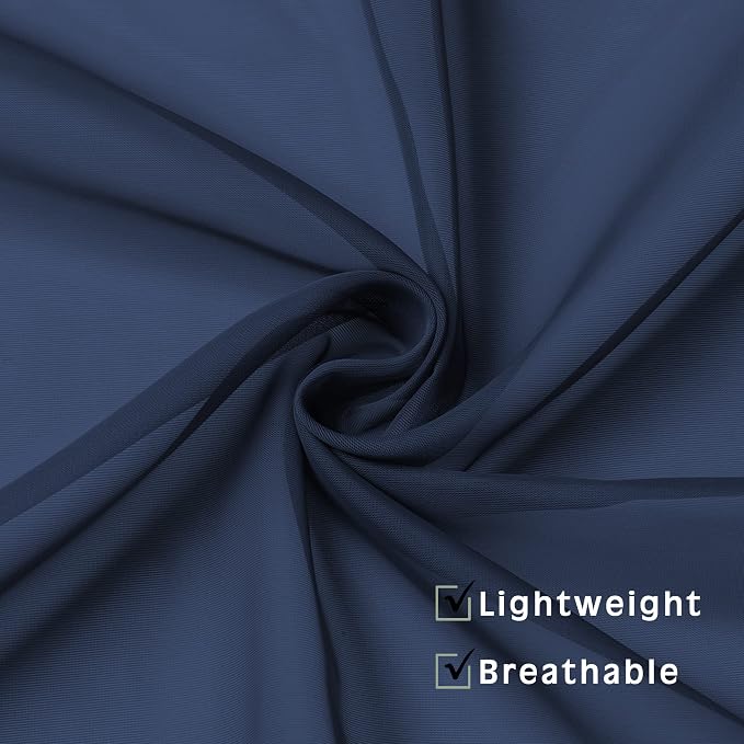 Navy Blue Sheer Kitchen Valance - Image 5